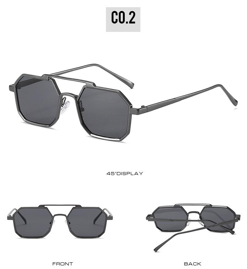 2022 Trending Square Frame Sunglasses: European-American Double Beam Street Style