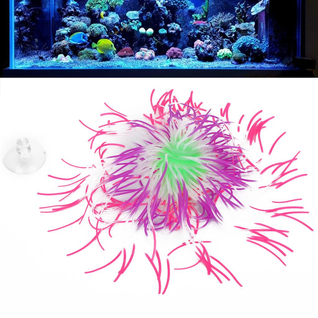 Aquarium Decoration Soft Silicone Artificial Coral Plant Fish Tank Ornament AccessoryPink