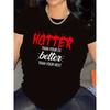 Women Restaurant Wear Print Tee Crew Neck Short Sleeve Medium Stretch Lightweight Durable Casual Trendy Top