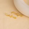 European Retro Geometric Leaf & Heart Stainless Steel Stud Earrings