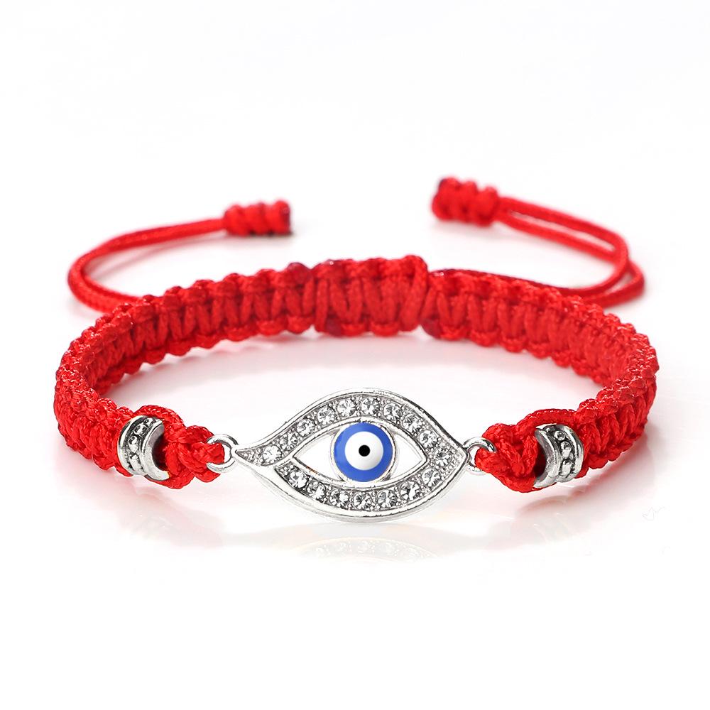 Cross-Border Alloy Bamboo Evil Eye Bracelet: Starry Eyed Woven Couple Bow Design