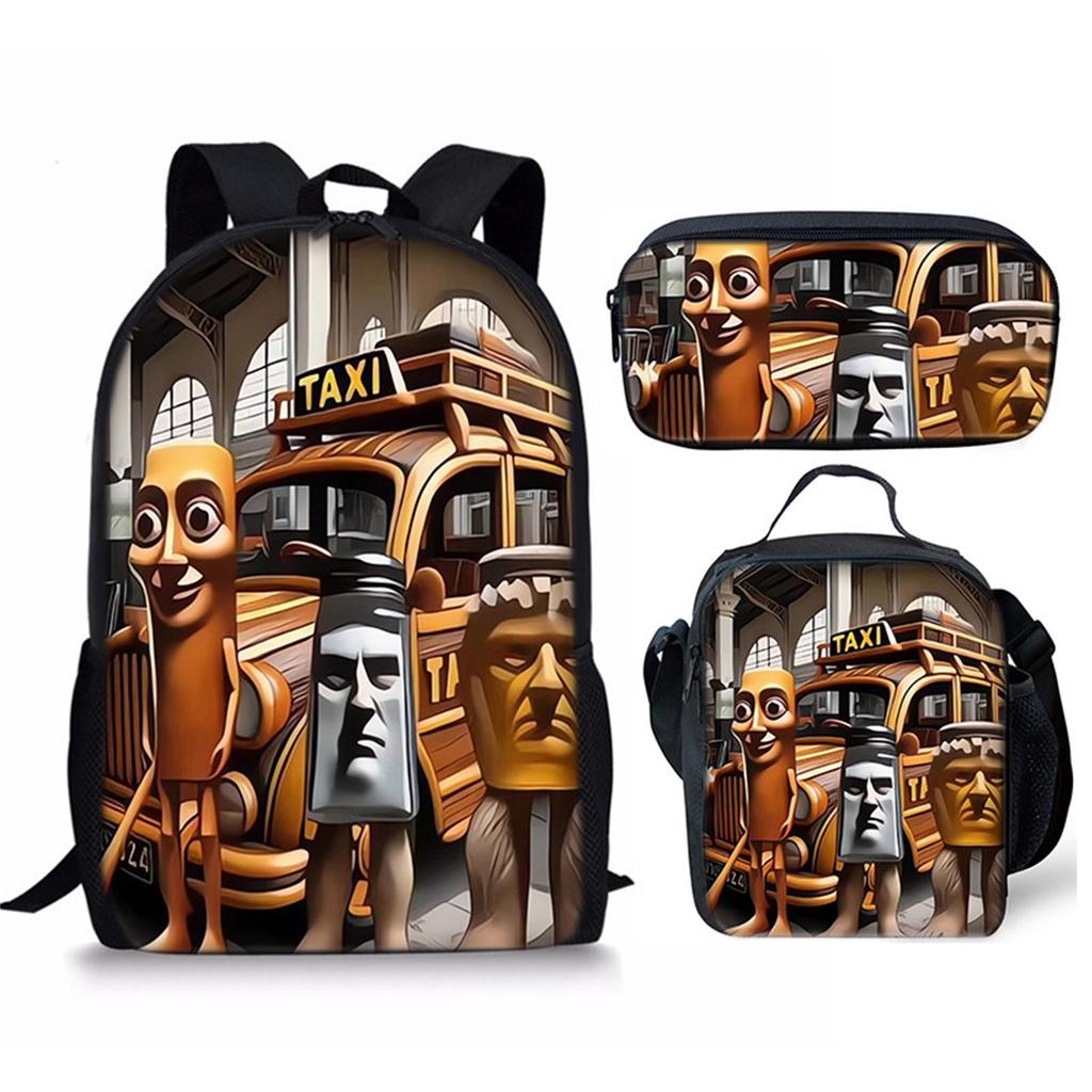 Cartoon Printing Casual Shoulder Bag Junior High School Students Large Capacity Backpacks