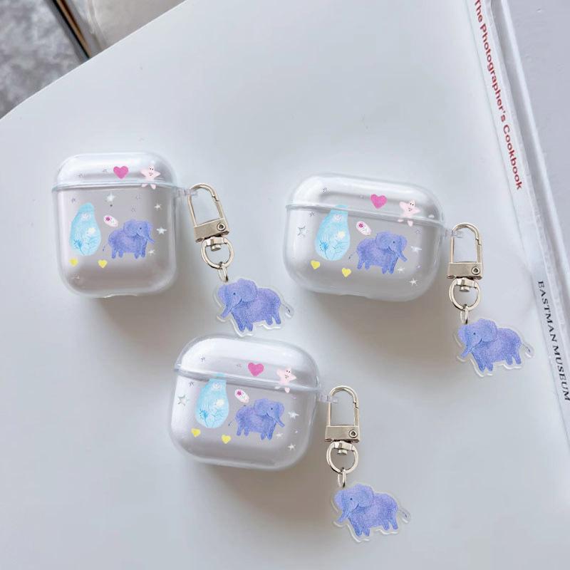 Cute illustration elephant design protective case for AirPods 1/1/1/1/pro/pro1 generation earphone cover