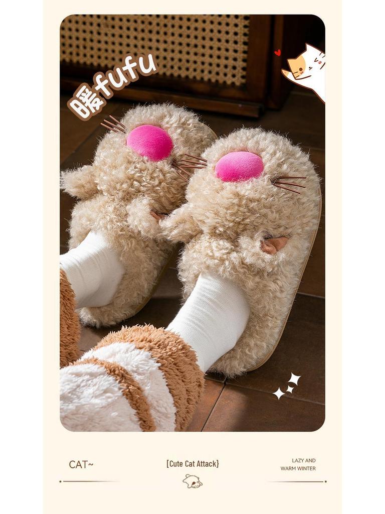 Damen Flauschige Baumwollpantoffeln 2025: Warme, rutschfeste Hausschuhe für Herbst/Winter mit einzigartigem Komfort.