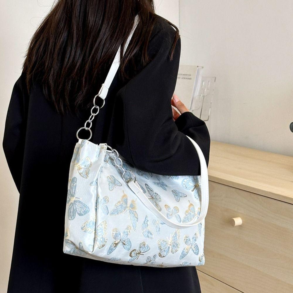Chinese Style Embroidered Tote Bag Casual Women Handbag Fashionable Floral Shoulder Bag Lady