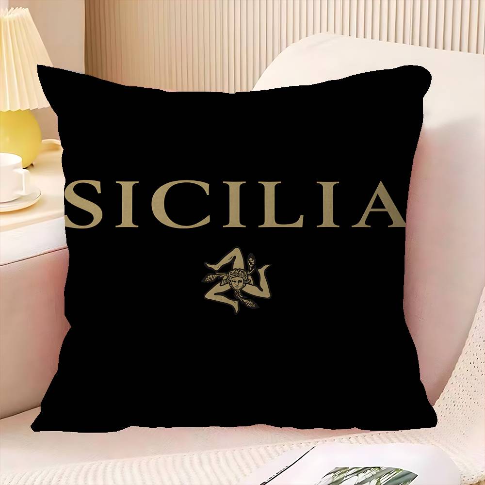 

SSicilia Logo Pillow Cover for Bedroom Room and Living Room Sofa Decorative Cushion Cover 30x30 cm