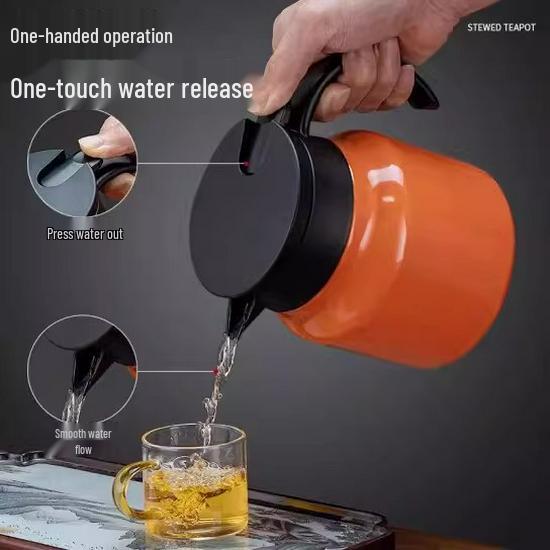 Stainless Steel Large Capacity Tea Thermos with Water Separation for Slow Brew Tea at Home