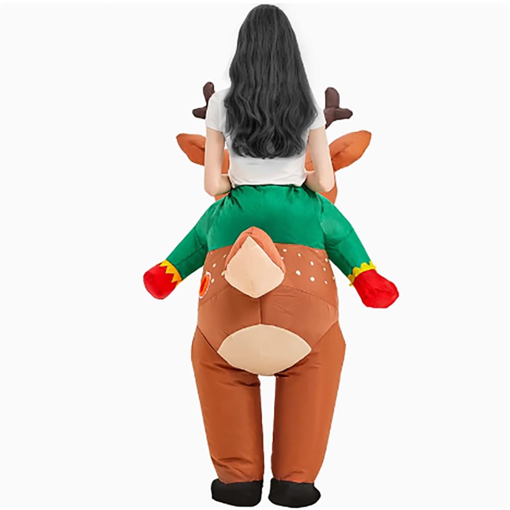 Lhyxuuk Christmas Funny Inflatable Kigurumi Costume with Perfect for Christmas Party and New and Holiday One Size Fits All Costume, Fan, Parties,