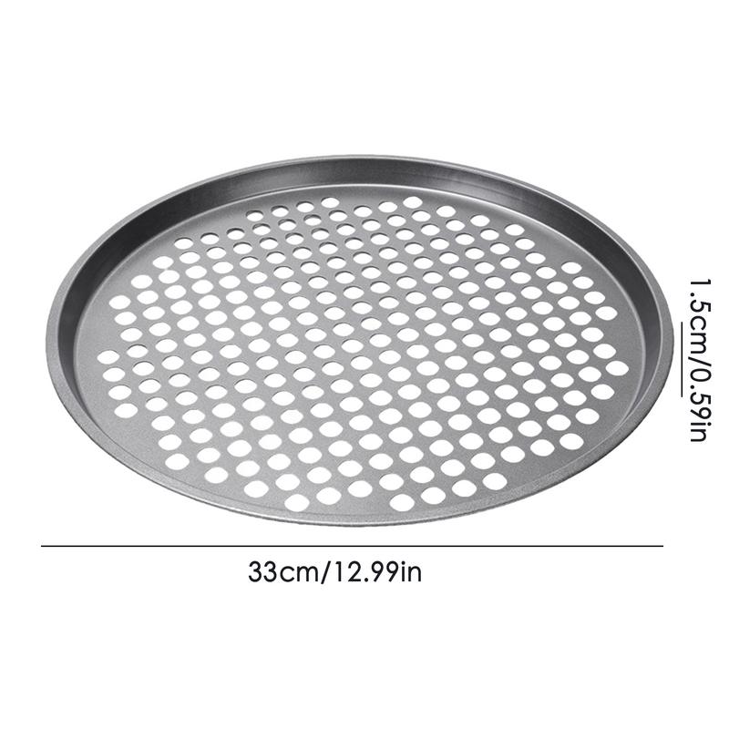 Pizza Baking Pan With Holes Round Carbon Steel Pizza Baking Pan With Holes Healthy Cooking Pan For Oven Home Kitchen Steel