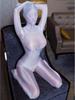 M Xl Hooded Catsuit Shiny Nylon Full Coat Zentai Bodystocking Open Crotch Bodysuit Tight Sexy Leotard Conjoined Jumpsuit Unitard