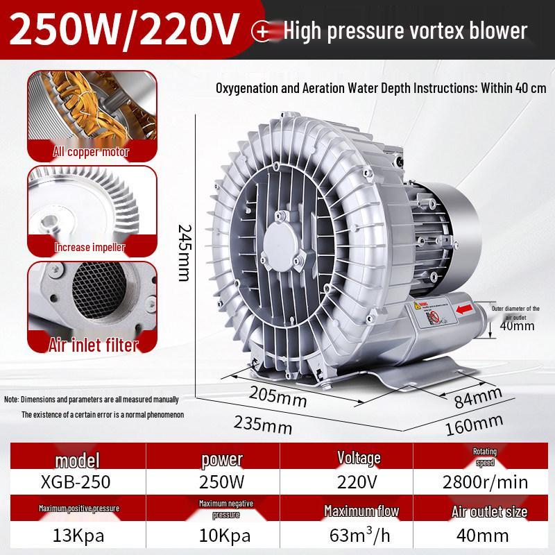 XGB High-Power Vortex Blower Aerator for Fish Ponds, 220V/380V Turbine Air Pump