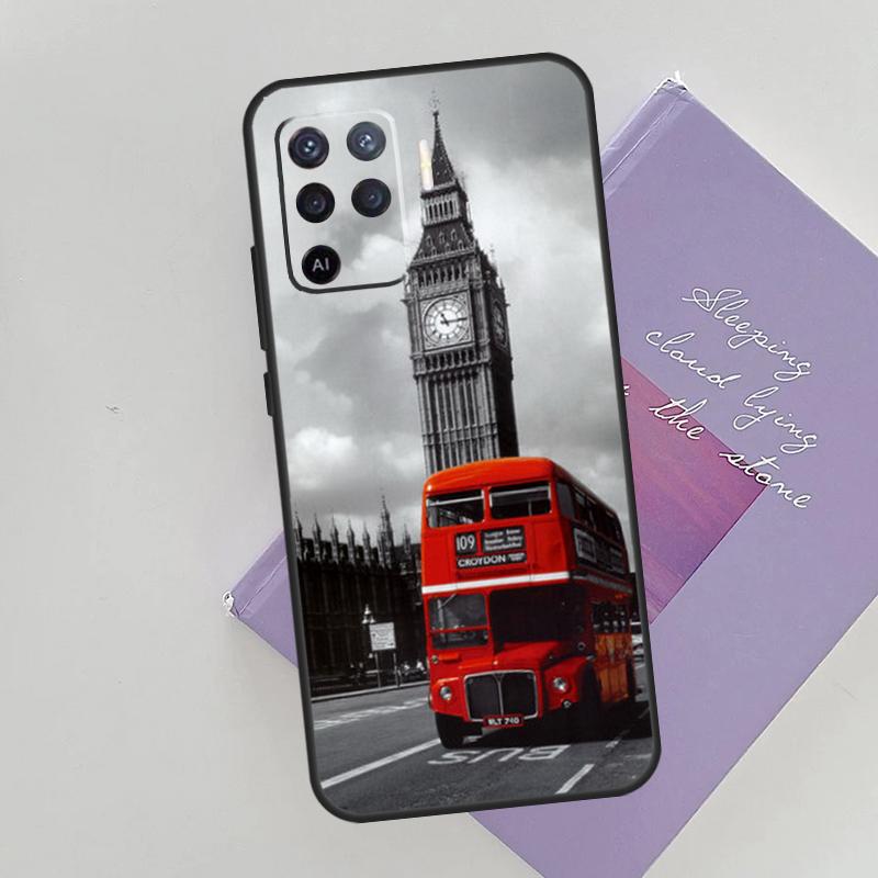 London Red Bus Big Ben Cover For Oppo A78 A98 A74 A54 A94 A15 A16 A17 A52 A72 A76 A96 A53 A57S A58 A5 A9 Phone Case