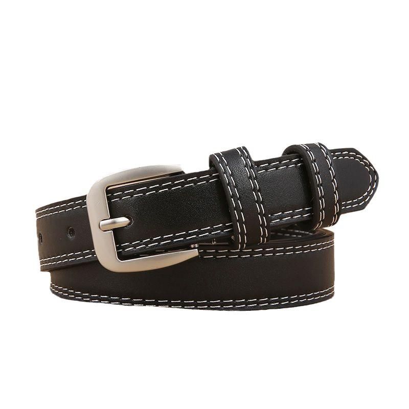 Dámský tenký všestranný ležérní retro pásek do pasu s kolíčkovou přezkou na kalhoty - Korejský styl