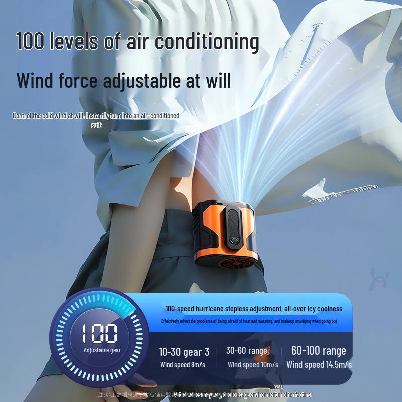 Portable USB Waist-Hanging Fan with Adjustable Speeds