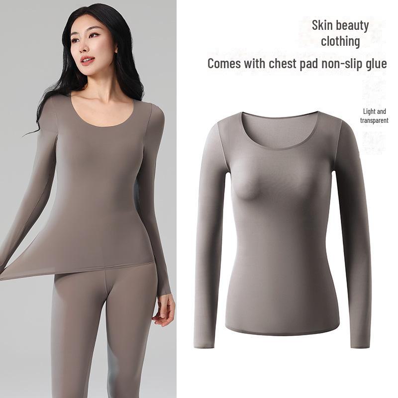 Ультратонкая бесшовная женская термофутболка, не требующая бюстгальтера. Top; XL