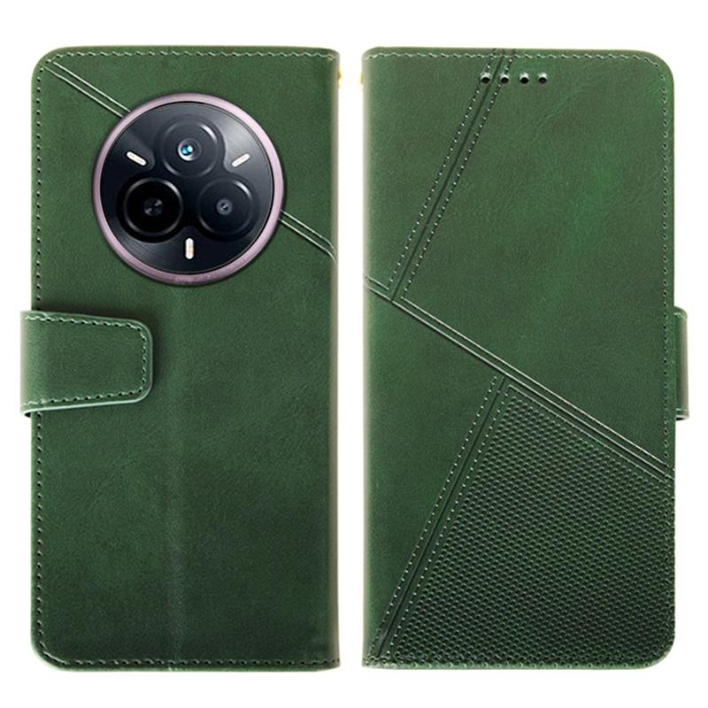 Für Realme 14 Pro 5G Hülle Leder Brieftasche Handyhülle Ständer Kalbstextur