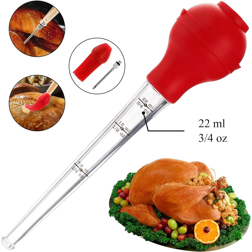 2Sets For Turkey Baster Tool Food Grade Baster Syringe Set For Cooking & Basting