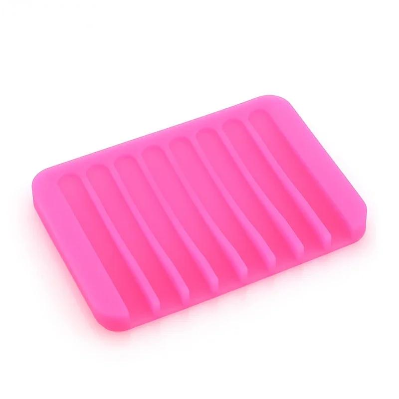 Home Improvement Bathroom Hardware Anti - Skidding Flexible Silicone Tray Soapbox Soap Dishes Plate Holder