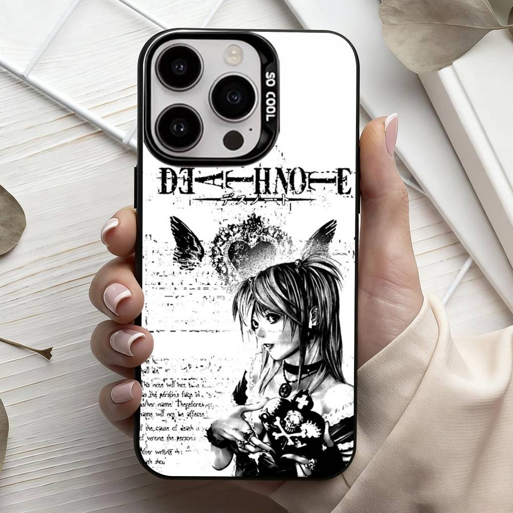 Funda para teléfono M-Misa D-Death N-Note para iPhone 17, 16, 15, 14, 13, 12, 11 Plus, Pro Max, color plata caramelo, interior chapado.