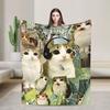 Garden Meowl Cat Collage Blankets Autumn Soft Cozy Throw Blanket For Girl Bedroom Flannel Bedspread Bed Cover