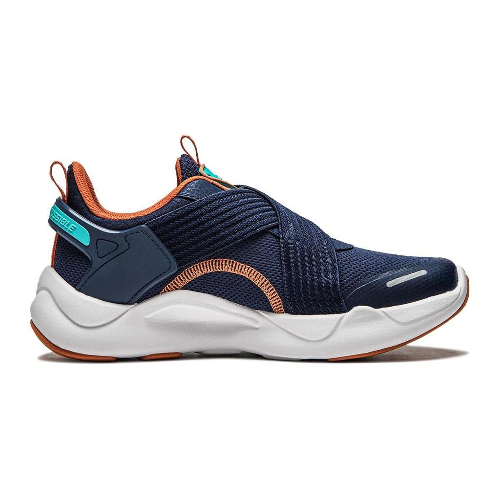 Li Ning Comfortable Shock Absorbing Durable Low Top Kids Casual Shoes Kids Casual Shoes Blue Orange YKCU128-5