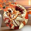 Vintage Romantic Round Metal Wall Art Sign, Iron Home Decor Bedroom Living Room Bar Cafe Halloween