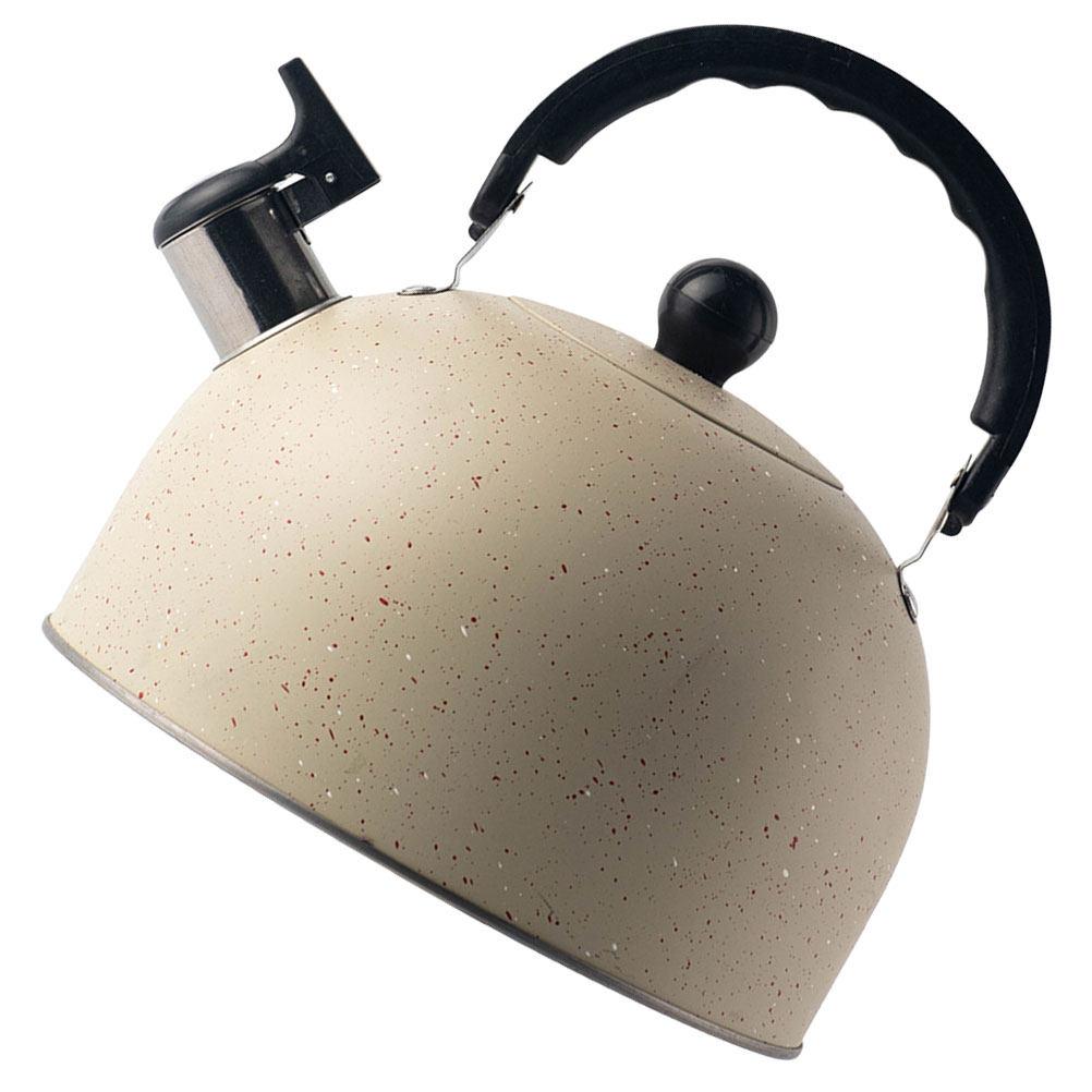 Stovetop Whistling Kettle 25L Stainless Steel Tea Pot for Gas Electric Induction Use Fast Heating Safe Boiling with Loud Whistle