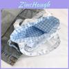 Nylon Drawstring Bucket Bag With Floral Plaid And Lace Design For Daily Use