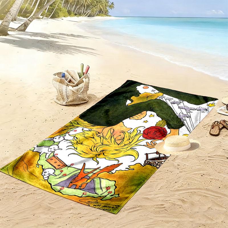 Little Prince Hush Print Beach Towel, Large Soft Quick Dry Towel for Beach Camping Swimming
