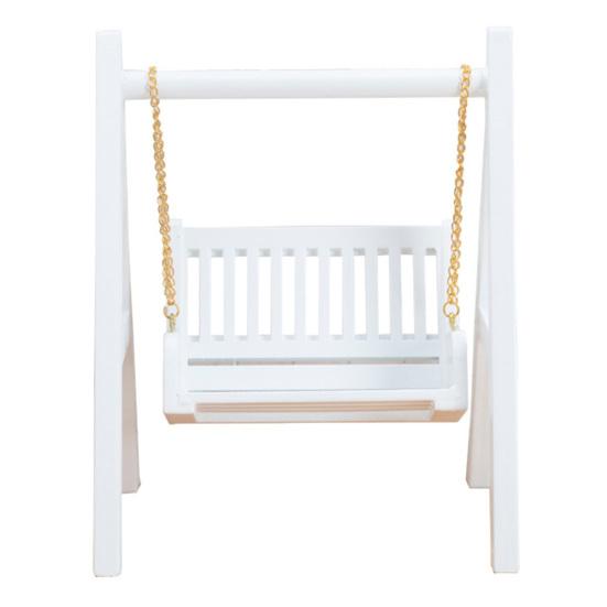 

Миниатюрное кресло-качалка Влагостойкое Устойчивое к коррозии Сделай сам Украшение для парка Мини-мебель Кресло-качалка для кукольного домика 1/12 белый