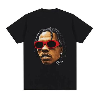 Hip Hop Rapper Lil Baby Grafikdruck T-Shirt Herren Vintage Übergroß Baumwolle Kurzarm O-Ausschnitt Lässige Oberteile T-Shirts