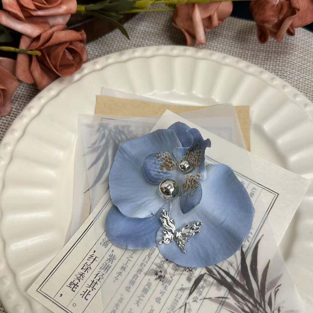 Cloth Flower Shark Clip Denim Bohemian Style Hairpin Cute Butterfly Orchid Hair Clip Seaside