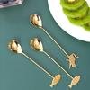 Dessert Stainless Steel Fish Mixing Home Coffee Accessories Milk Spoon Teaspoon Stirring Tool