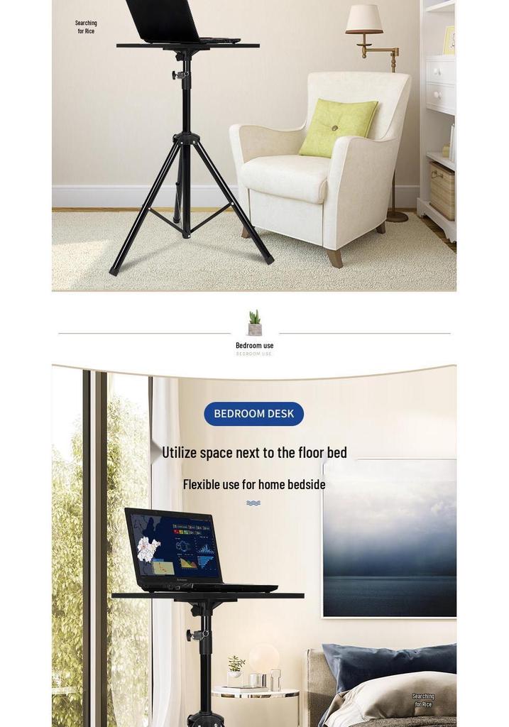 Adjustable Laptop Floor Stand and Desk Holder with Rotating Liftable Bracket