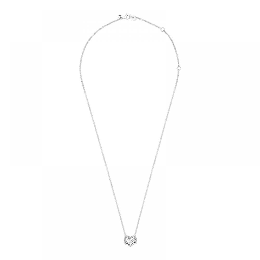 Pandora 392666c01 Moment Sparkling Infinity Heart Silver Necklace