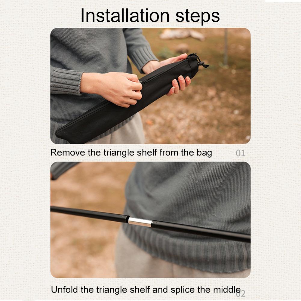 Aluminum Alloy Clothes Hanger Foldable Portable Cookware Pot Pan Rack Multifunctional for Picnic Barbecue for Hiking Backpacking