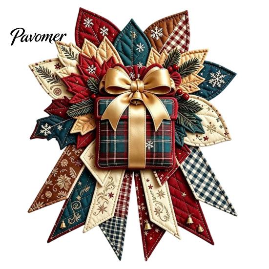 Weihnachts-Türhänger Kunstprojekt DIY Gesteppte Schleife Nähen Bastelset, Vorgeschnittene Patchwork-Lernbastelsets für Schulset, Feiertags-Wand
