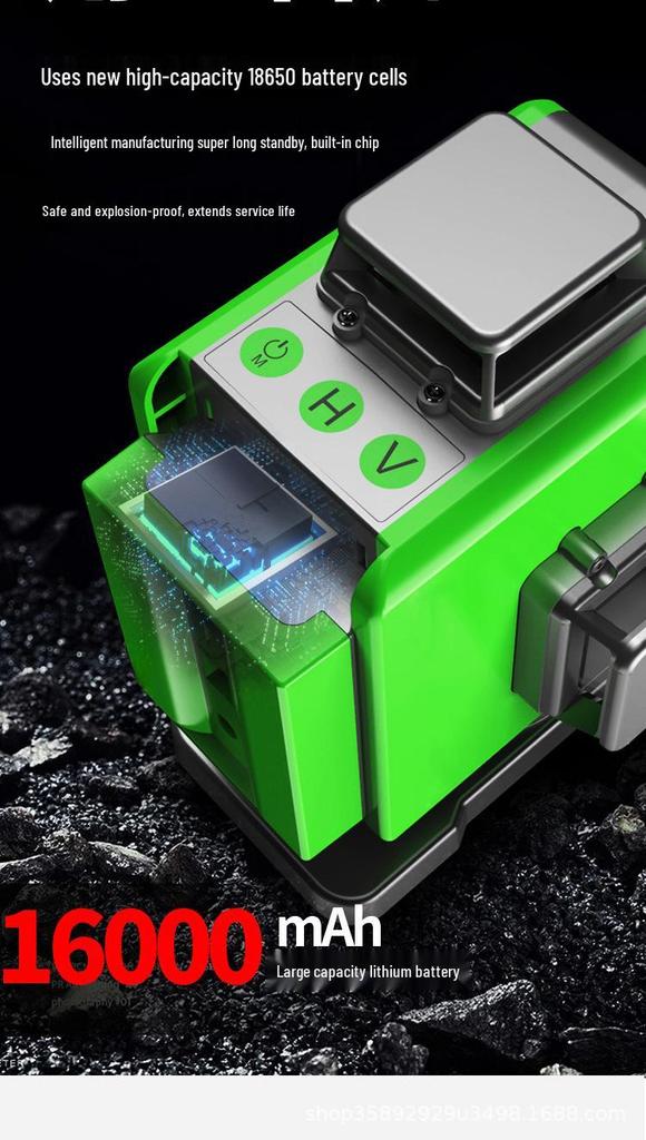 Green Light Laser Level: 12 & 16-Line Infrared, High Precision, Automatic Wall & Floor Leveling