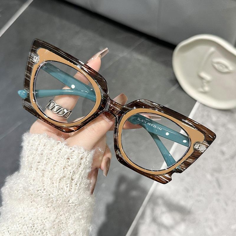 

Анти-синий свет очки женские цветные кошачий глаз роскошные женские очки оправа тенденции вычислительные окуляры коричневый