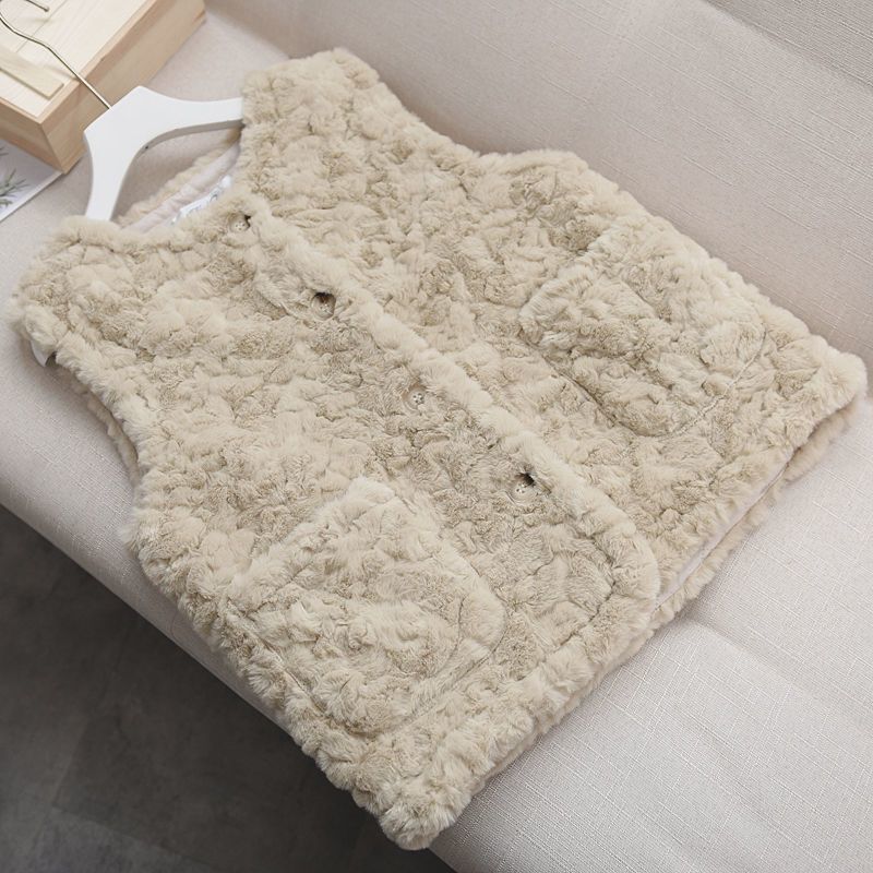 Imitation rabbit fur imitation fur vest women's jacket 2024 autumn new foreign style outer wear velvet thickened sleeveless vest