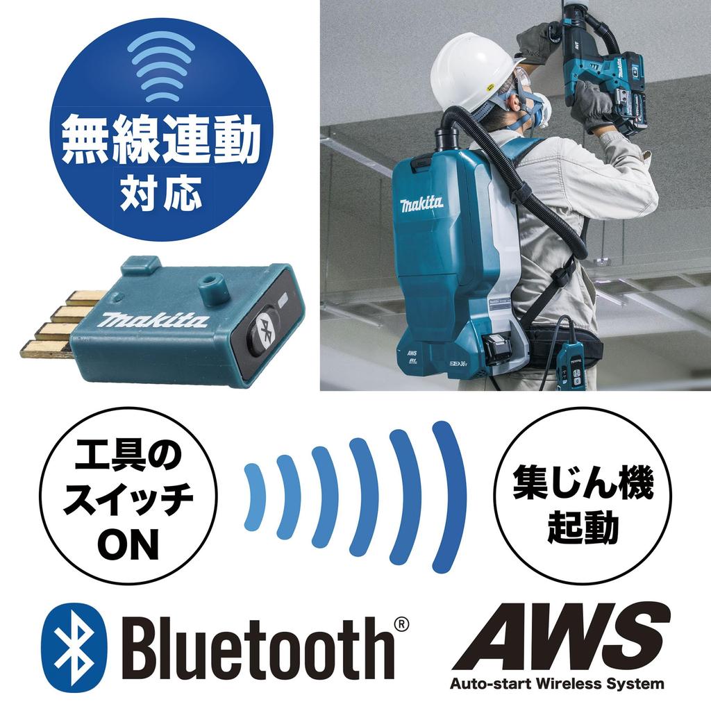 Makita Dobíjecí příklepová vrtačka 40 V Max s odsáváním prachu, nabíječka se prodává samostatně HR001GZKV 28 mm/Sekací systém SDS+/Baterie