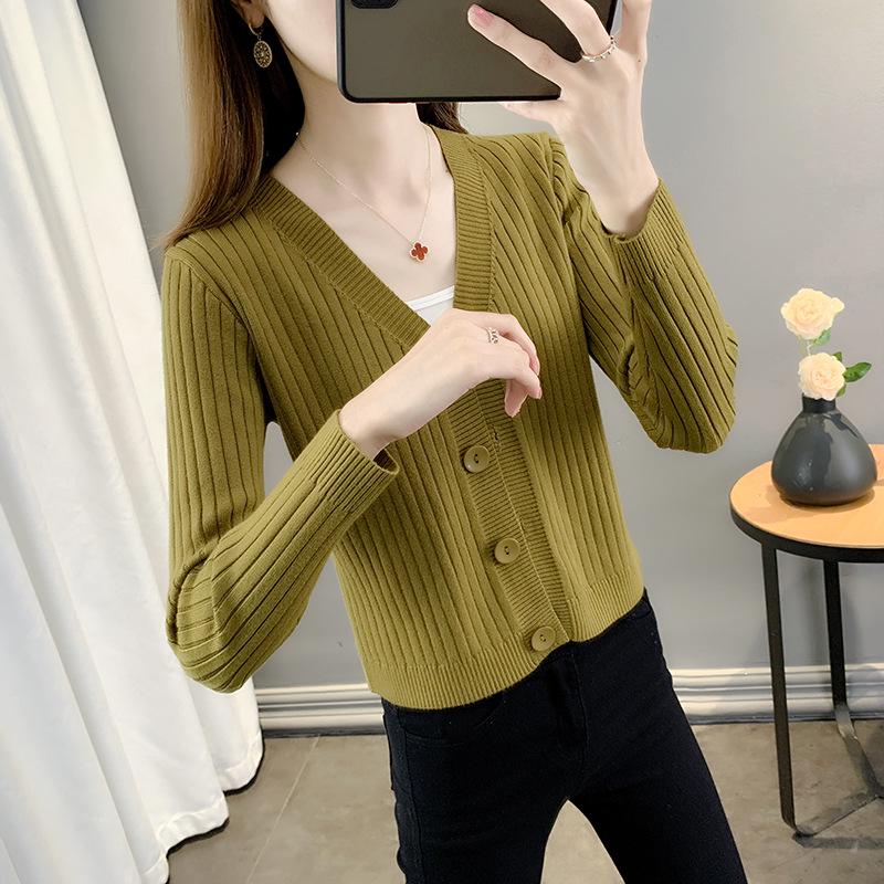 2025 New Style Petite V-Neck Airy Knit Cardigan for Early Autumn