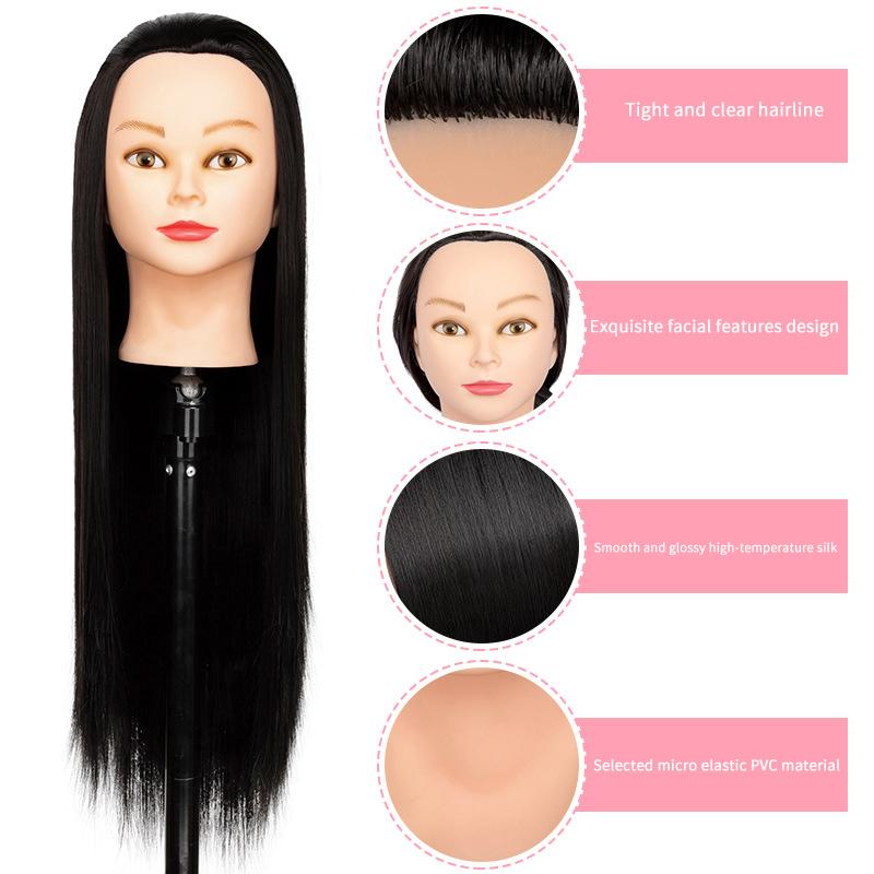 24 Zoll Professioneller Schaufensterkopf mit Haaren für Salon Friseur Training Übungs-Mannequin Schneidetechniken