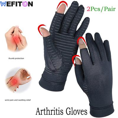 Copper Arthritis Gloves (1 Pair) - Full Finger Compression For Carpal Tunnel, Hand Pain & Swelling Relief, Sports, Men & Women