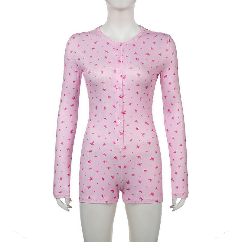 European & American Style Women's Slim-Fit One-Piece Jumpsuit Pajamas