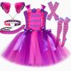 Kids Cheshire Cat Tulle Puff Dress, Alice in Wonderland Cute Cat Princess Cosplay Outfit