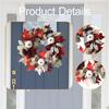 Door Fall Wreath Hanging Ornament Photo Props Pumpkin Farmhouse 50cm for Window Yard