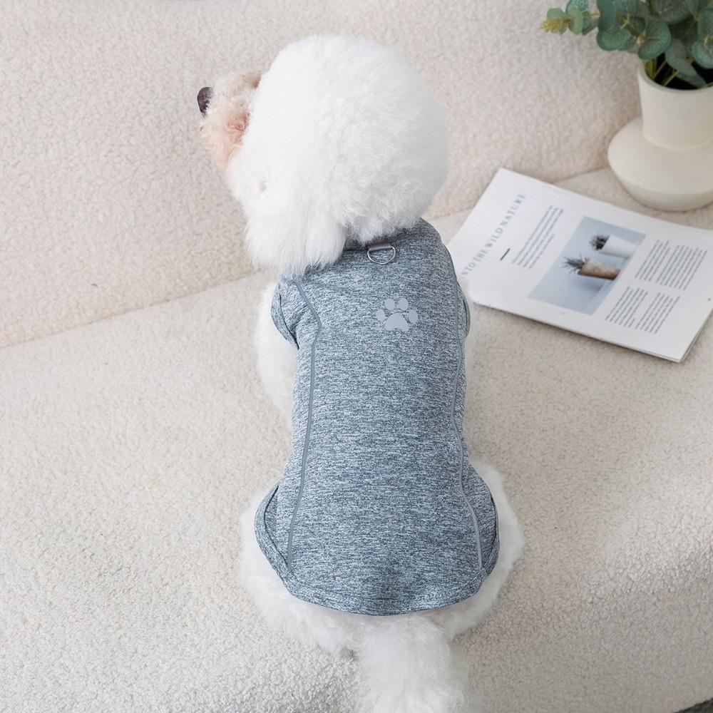 

Reflective Strips Pet T-Shirt Soft Pet Tank Top Pet Sunscreen Clothes Dog Reflective Vest Hiking S серый