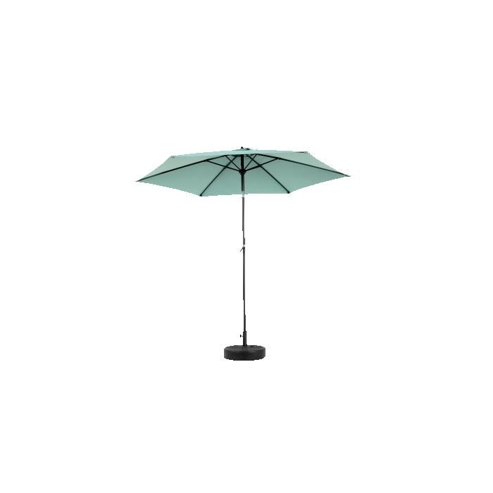 Parasol extérieur rectangulaire double face de 2,7 m avec manivelle (vert clair) (sans pied)