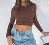 European and American Women's Casual Slim Fit Long Sleeve Pullover T-shirt Streetwear Set